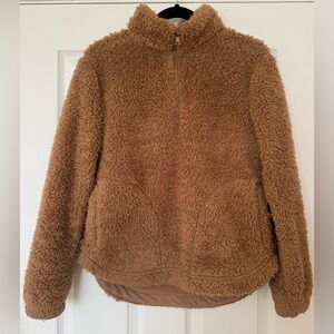 Gap fuzzy brown quarter zip